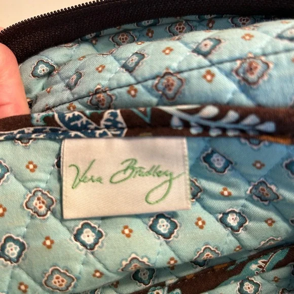 Vera Bradley Blue and Brown Floral Tote - Picture 5 of 9